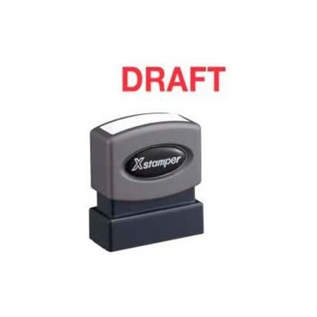 SHACHIHATA INC. Xstamper® Pre-Inked Message Stamp, DRAFT, 1-5/8" x 1/2", Red 1360